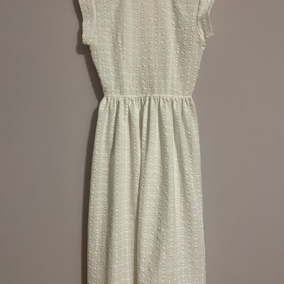 Christy Dawn Piper Shirt Dress "Ivory Seersucker" white Small S 2 4 - Picture 3 of 4